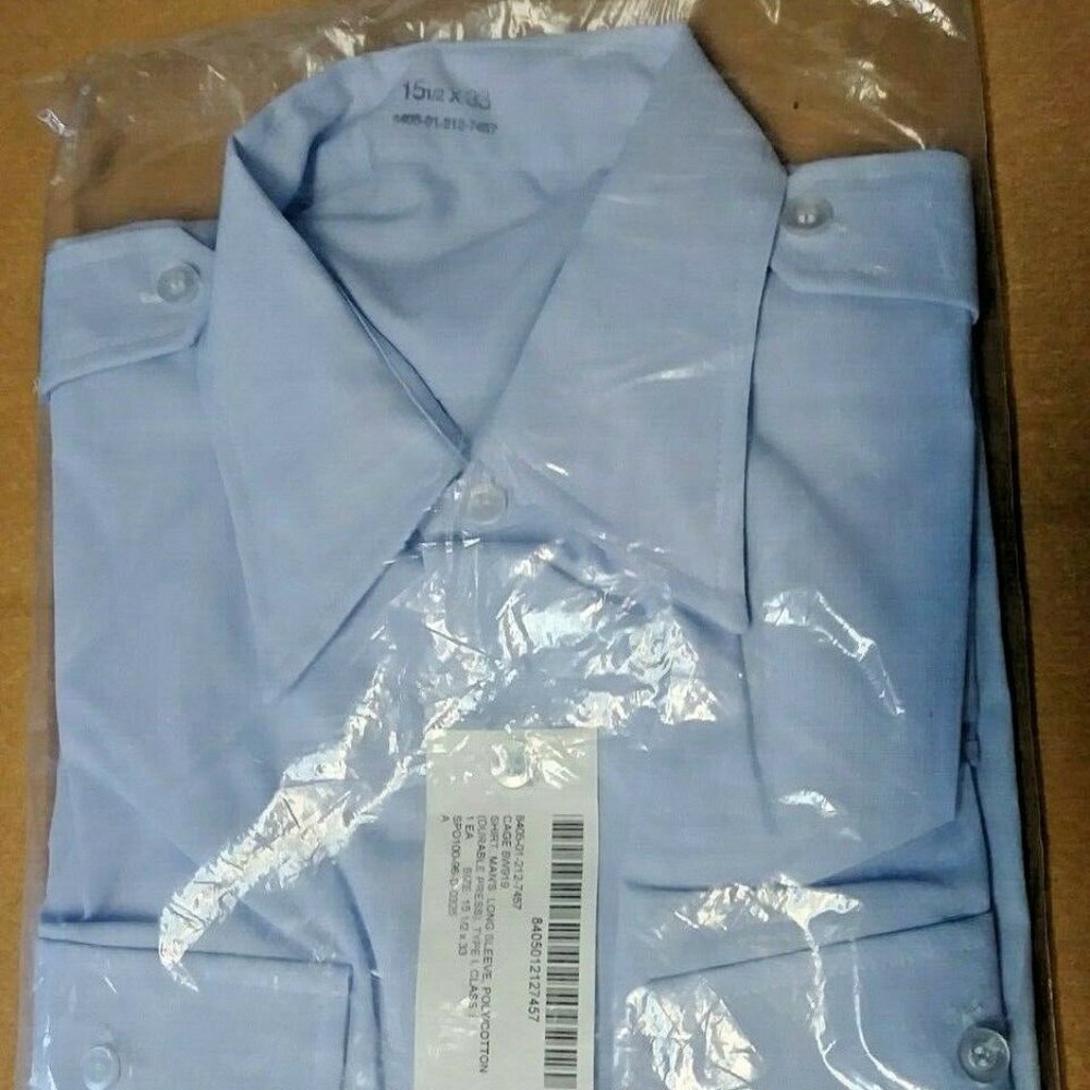 Mens Size 15.5 x 33 Long Sleeve US Air Force Shirt